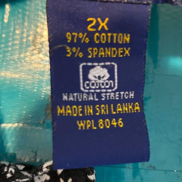 Charter Club BOHO Button Up Cotton Black & White Womens Jacket Size 2X - Picture 8 of 9